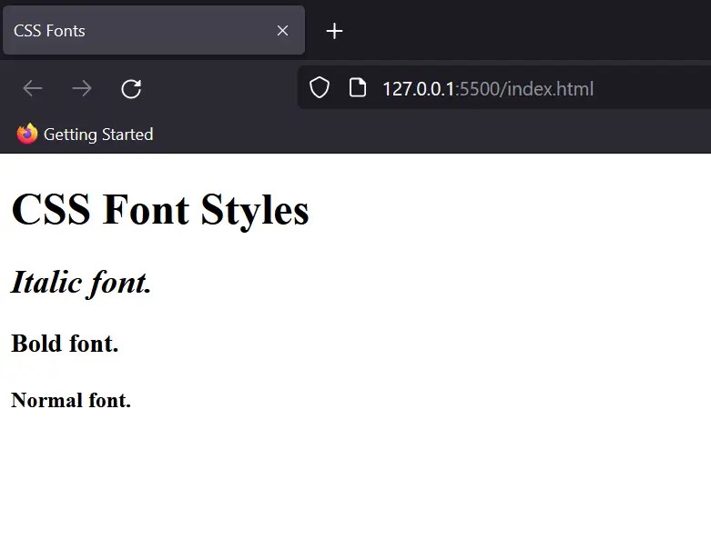 Css Font Styles